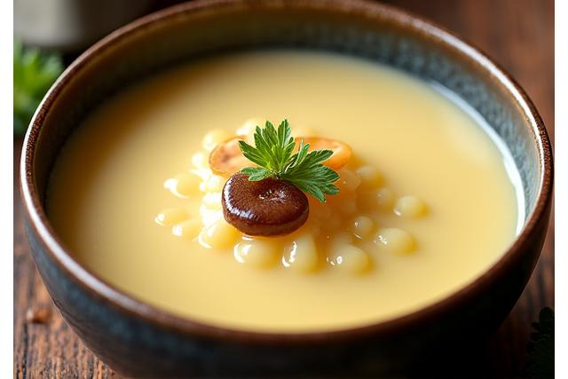 出汁の香る温かい茶碗蒸し、上品な器に盛り付け